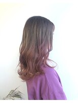 ヘアメイク オブジェ(hair make objet) グレージュ×ピンクグラデーション