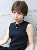 天神【BIRTH】マロンベージュ×大人かわいい耳かけショート　2
