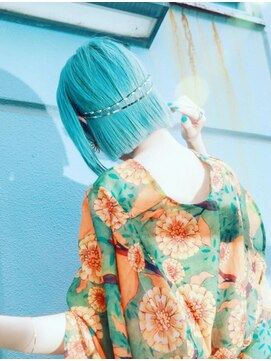 ヘアアンドメイク エジェリ(hair&make egerie) プツっとブルーボブ