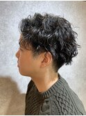MEN’S HAIR/ブルーブラック/フェザーパーマ/本八幡