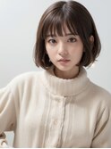 20代30代大人可愛い小顔ボブ前下がりショートハイライト