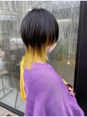 ウルフカット×インナーイエロー