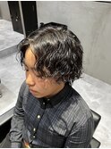 波巻きパーマ