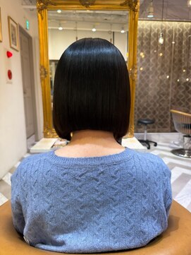 ロンドアベニール 北千住(Lond avenir) ブリーチなしチェリーブラウン髪質改善縮毛矯正酸性ストレート