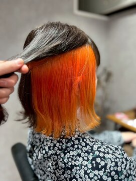 ビス ヘア アンド ビューティー 西新井店(Vis Hair＆Beauty) インナーカラー暖色カラーオレンジ