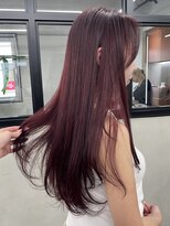 ニコ トウキョウ 渋谷(nico TOKYO)&nbsp;ダブルカラーチェリーレッドピンクブラウン韓国レイヤーロング