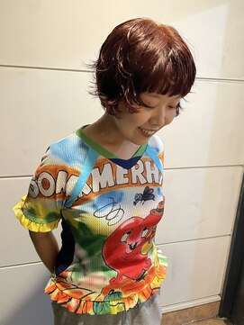 ヘアーアイストゥーレ(HAIR ICI TRE) ブリーチ無しダブルカラーオレンジ似合わせカットイメチェン