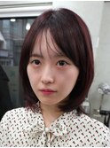 肩上ボブ大人可愛いボブひし形ボブアッシュベージュ