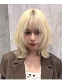 ミディアムレイヤーカット/似合わせカット/大人ガーリー/20代