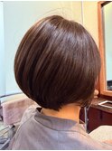 40代50代60代 &nbsp;大人ツヤ丸みショートボブ 2606