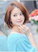 20代30代40代50代ウェーブパーマ前髪こなれミディ長めバング