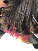 インナーカラー×ピンク