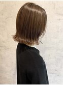 ぱつんと透け感カラーロブ