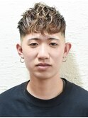 七三オールバックツイストパーマかき上げヘアコンマヘア