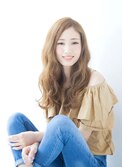 濡れ髪　切りっぱなし　オリーブカラー　セミウェットウェーブ