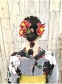 編みおろし、水引、金伯、早朝のヘアセットと着付けお任せ下さい