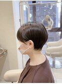 【ぺたんこさんも丸くて可愛い】マッシュショート