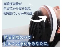 お客様はリラックスしていてください。その間に炭酸パワーが髪と頭皮を健康に美しく誘います。