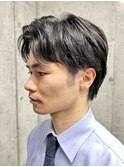メンズ/アップバング/ツーブロックマッシュ/束感ショート/波巻き