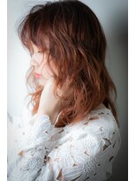 モッズヘア 越谷(mod's hair) デザインカラーオレンジベージュエアリーロングv越谷20代30代
