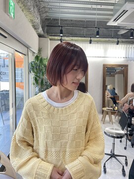 アドア 横浜(ADORE) 【ADORE】ピンクオレンジ×ショートボブ