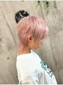 メンズ×ペールピンク