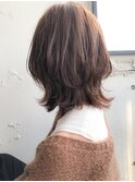 美髪ハイライトカラー斜めバングシースルーバング#262f0826