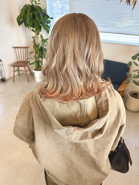 ジジ 宇都宮(Gigi) オレンジ裾カラーが可愛いブリーチデザインカラー☆