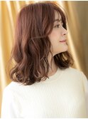 ピンクミルクティーベージュエアウェーブパーマX戸田公園30代