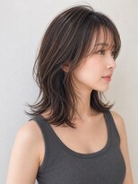 ゴロクヘアー(56 hair)&nbsp;グレージュハイライトミディアムレイヤー【56hair 戸越銀座】