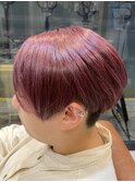 刈り上げハンサムショート♪ダブルカラービビットピンク
