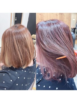 ディッシュ 五反田(dish) ケアハイライトインナーブリーチ、PINKボブ★五反田美容院