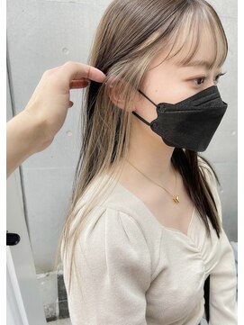 エミス バイ メルト 吉祥寺(emis by melt) 【堀惠】前髪インナー インナーカラー ホワイトベージュ