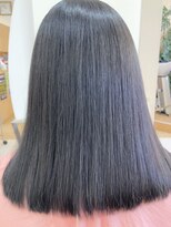 カットハウス はさみの部屋&nbsp;鎖骨ミディアムボブ/センターパート/ナチュラルストレート/黒髪