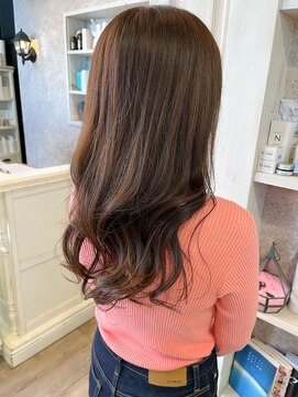 キャアリー(Caary) 福山市caary人気ウォームブラウン/ゆる巻/ロング/ラウンド前髪