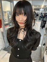 アリートウキョウ(ALLY TOKYO) シャギー黒髪ロングウルフカットロングレイヤーカット外ハネ