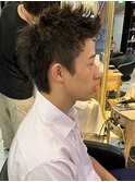スパイキーショート スパイキーパーマ メンズカット 眉毛