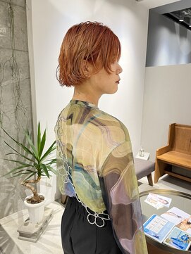 ミリ(milli Produce by ITAKURA) オレンジベージュボブパーマ