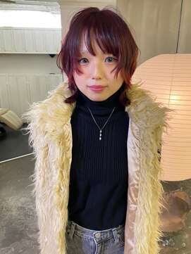 カシェ ナカザキ(CACHE NAKAZAKI) 顔まわりカット/レイヤーカット/レッドカラー