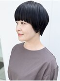 大人マッシュショート　ブルーブラック