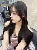 ミニウルフレイヤーカット顔周りカット前髪カット韓国ロング池袋