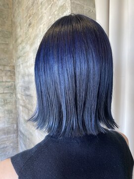 ココロ ヘアーアンドスパ 目黒(cocoro hair&spa) ネイビーブルーヘア