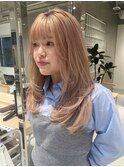 天神顔周りレイヤーカットダブルカラーウルフカットミディアム