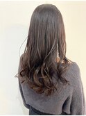 透明感グレージュ×コテ巻きカール