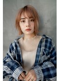 【GEEKS渋谷】夏カラー/オレンジベージュ/レイヤーボブ/20代30代