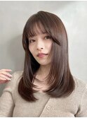 ミディアム×透明感ブラウン【天王寺/あべの】