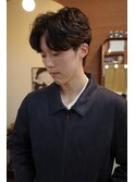 センターパートマッシュニュアンスパーマ韓国ヘアカルマヘア