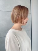 【おしゃれなハイトーンミニボブ】