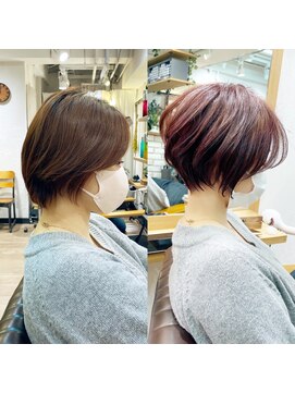 アヴァロン(AVALON) 美シルエット・立体感大人ショート・ピンクブラウン【BISA】