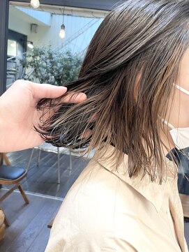 メイクス 表参道(MAKE'S omotesando) 【福嶋潤也】39カーキグレージュボブ大人かわいいインナーカラー